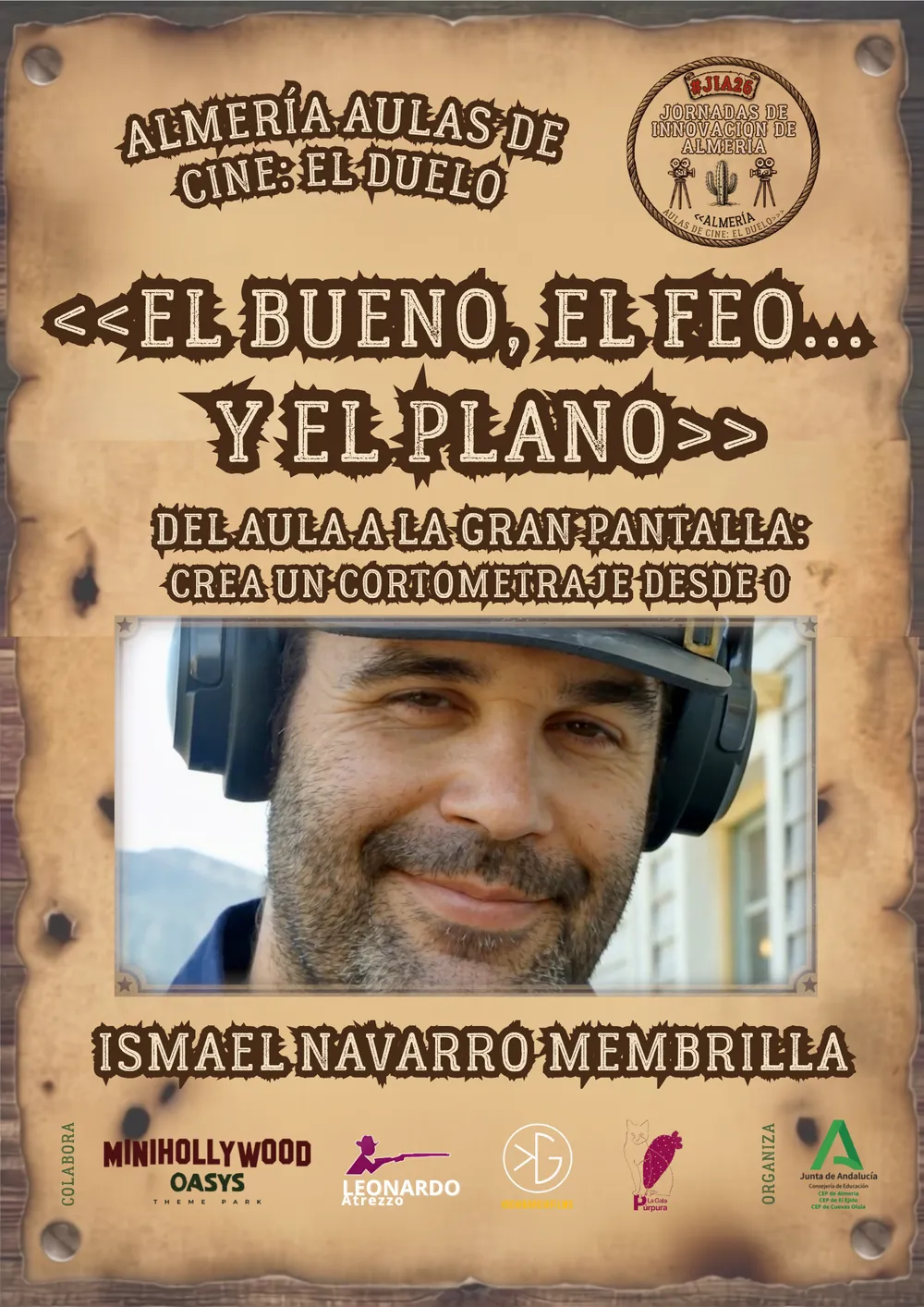 Cartel del taller El bueno, el feo… y el plano