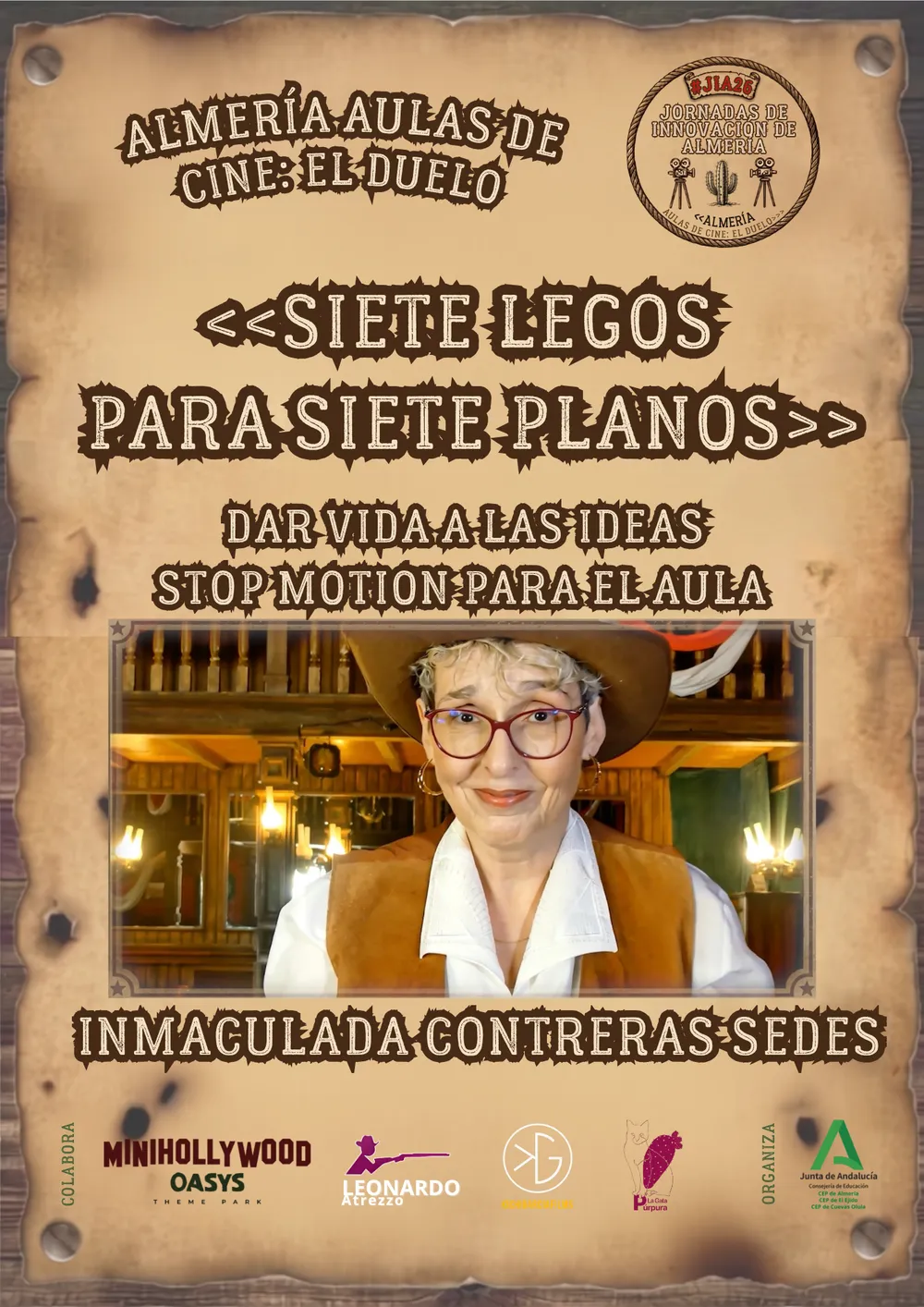 Cartel del taller Siete legos para siete planos